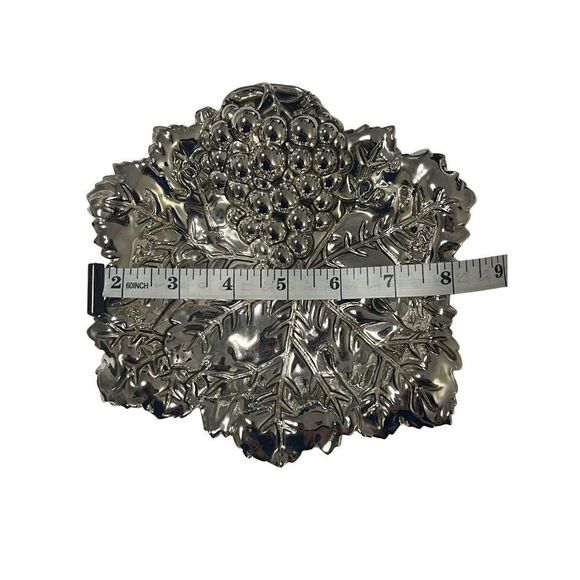Silver Grape Fruit Dish Tray Side Plate Bowl 8-9” - Picture 3 of 9